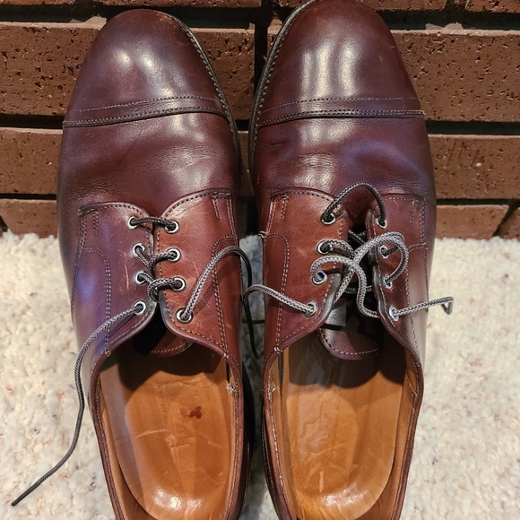 Allen Edmonds Brown Cap-Toe Oxford Lace-Up Dress Shoes Size 9 1/2 D - Picture 4 of 12